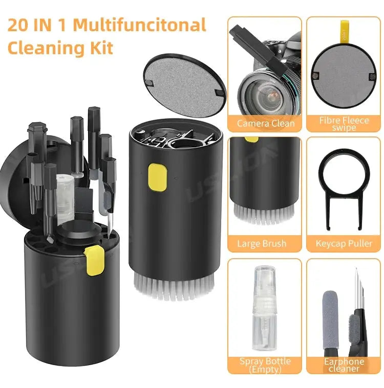 20 in 1 Multifunctional Cleaner Kit Computer Keyboard Tablet Camera Phone Screen Clean Tools Earphone Clean Brush Keycap Puller Vibes