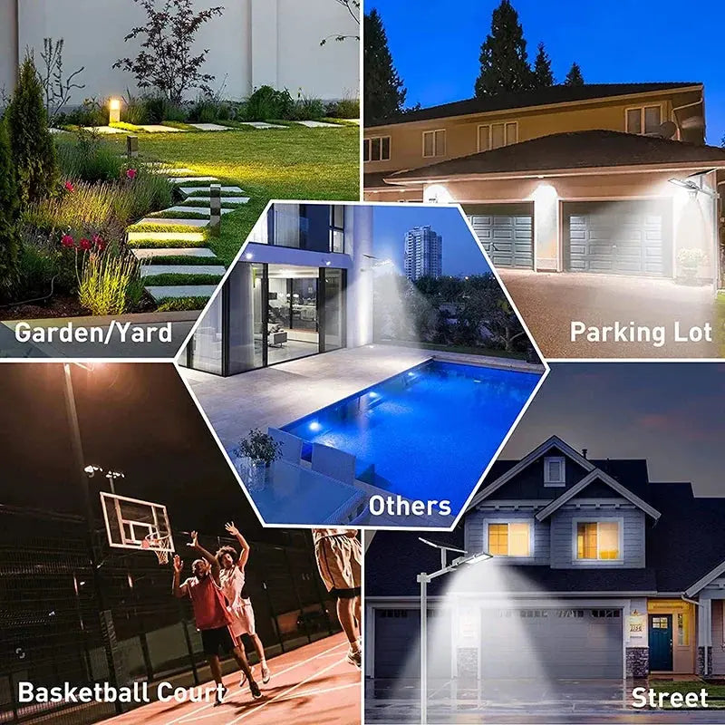 200W Powerful Solar Light Outdoor Solar Street Light 6000mah Waterproof Automatic Dusk to Dawn Street Light For Garage Garden Vibes