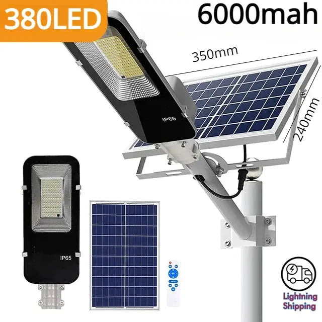 200W Powerful Solar Light Outdoor Solar Street Light 6000mah Waterproof Automatic Dusk to Dawn Street Light For Garage Garden Vibes