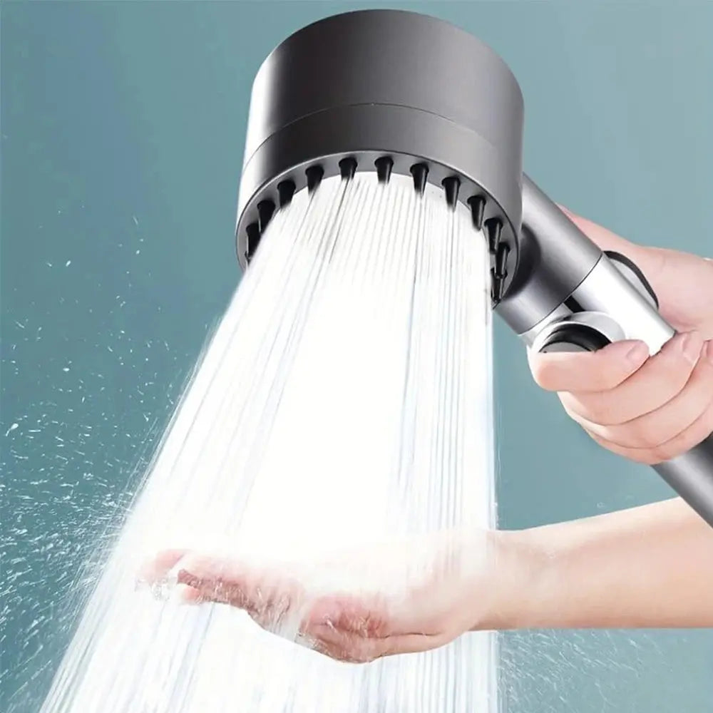 4 Modes Massage Shower Head with Brush Cotton Filters One-click Stop Water Saving High Pressure Handheld Showerhead for Bathroo Vibes
