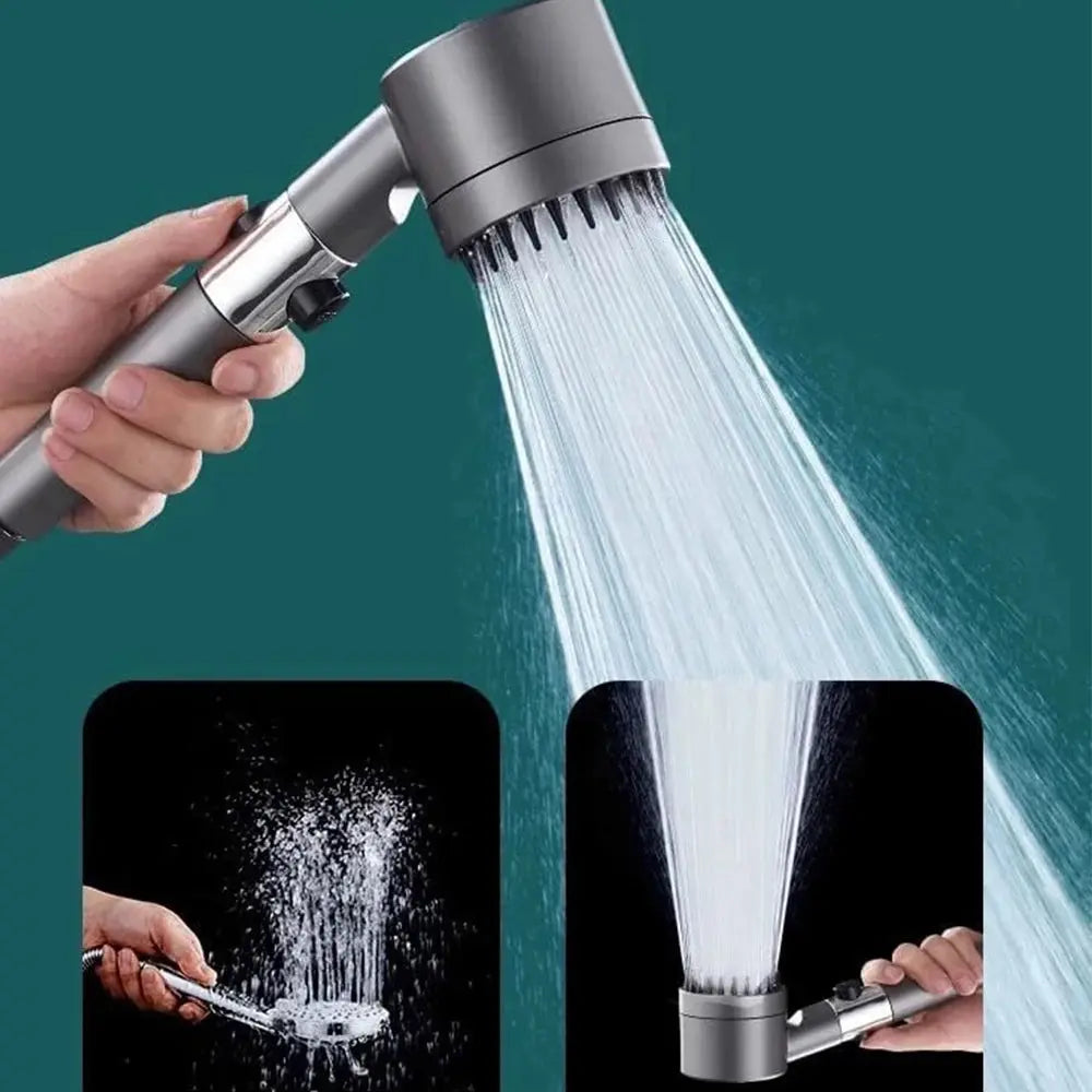 4 Modes Massage Shower Head with Brush Cotton Filters One-click Stop Water Saving High Pressure Handheld Showerhead for Bathroo Vibes