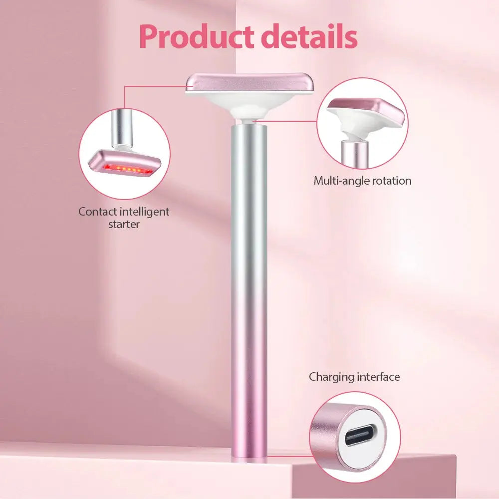 4in1 Eye Facial Massage Wand EMS Hot Compress Red Light Neck Face Vibration Lift Skin Rejuvenation Sculpting Firm Tighten Tool Vibes