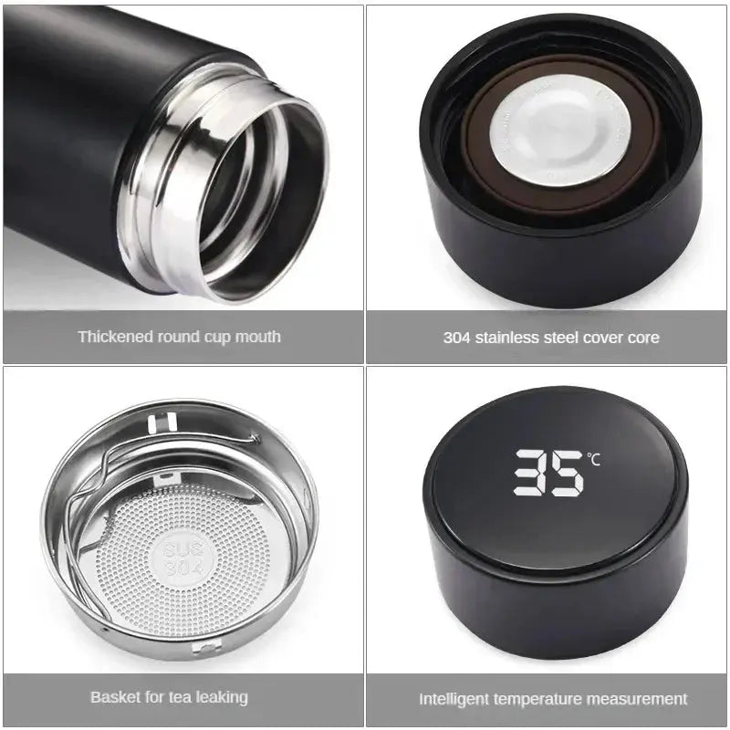 500ml Stainless Steel Thermos Bottle with Digital Temperature Display LED Intelligent Temperature Measurement Cup Vacuum Flask Vibes