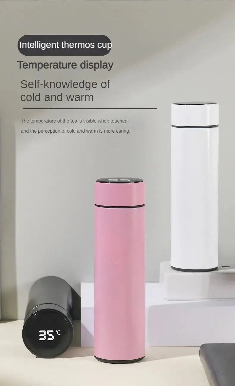 500ml Stainless Steel Thermos Bottle with Digital Temperature Display LED Intelligent Temperature Measurement Cup Vacuum Flask Vibes