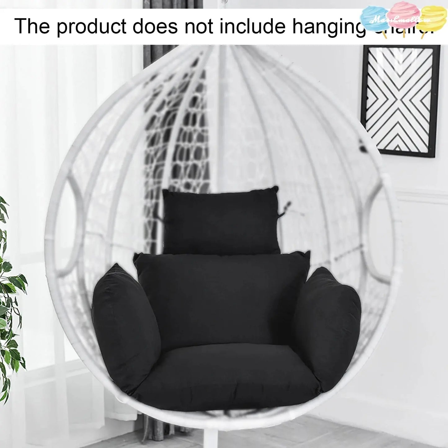 6D Black/Gray Aerial Cotton Cushion For Hanging Chairs Cushion Hanging Chair Cushion Swing Hanging Chair Vibes