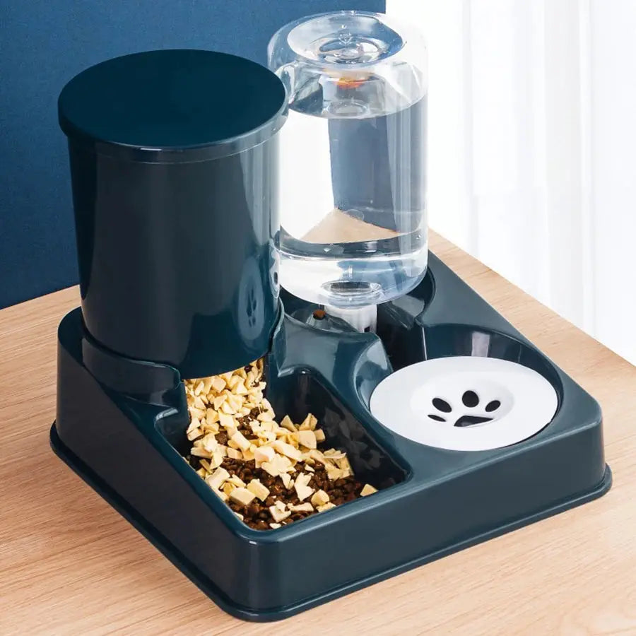 Automatic Cat Feeder Water Dispenser Set, 2 In 1 Tilted Automatic Pet Food And Water Feeder Gravity Food Feeder and Waterer Vibes