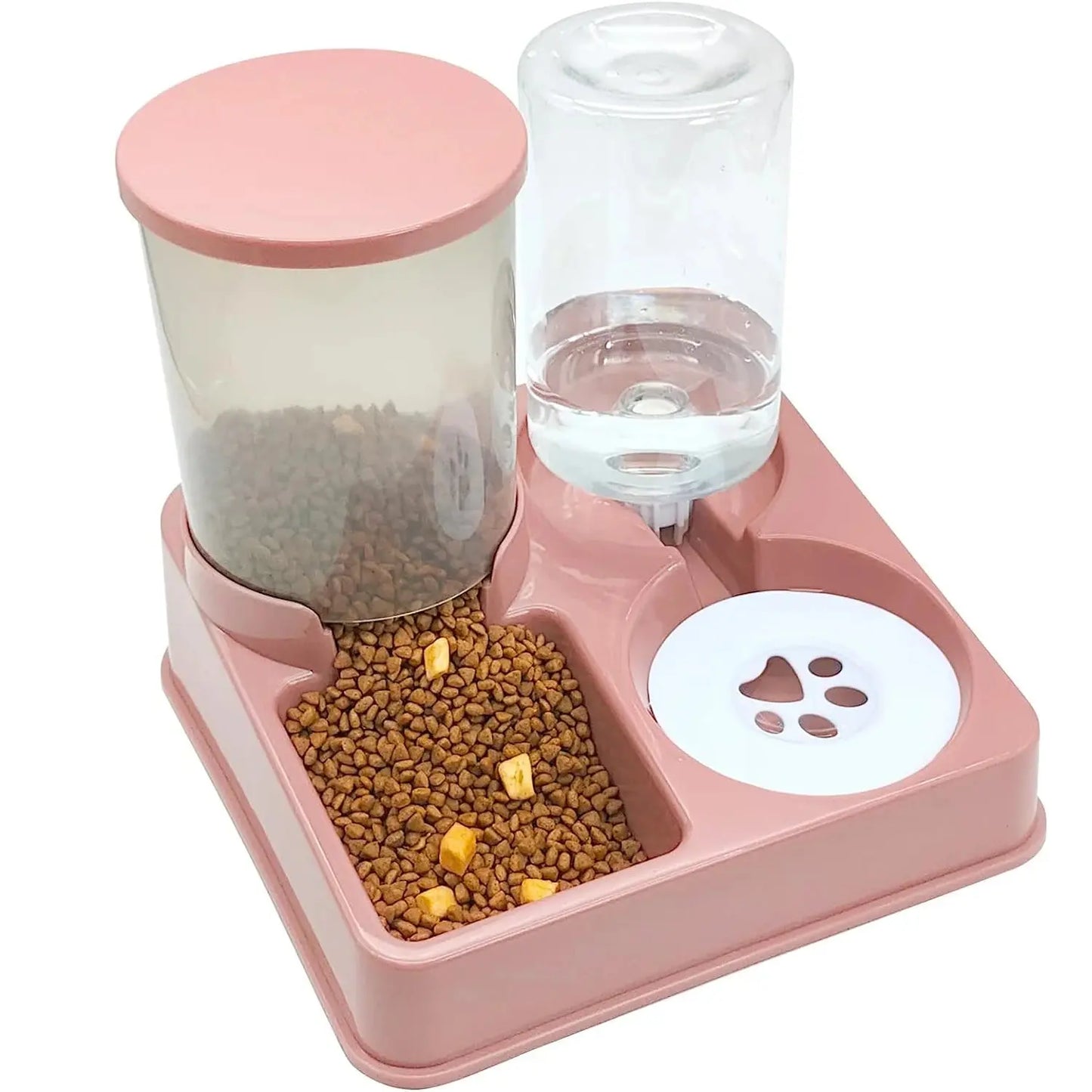 Automatic Cat Feeder Water Dispenser Set, 2 In 1 Tilted Automatic Pet Food And Water Feeder Gravity Food Feeder and Waterer Vibes