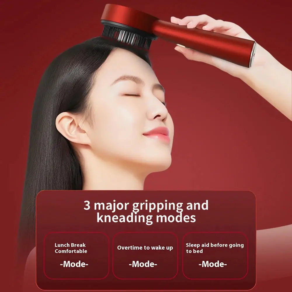 Electric Vibration Massage Comb Red Light Hair Follicle Comb Scalp Oil Liquid Applicator Head Massager Hair Growth Anti Loss Vibes