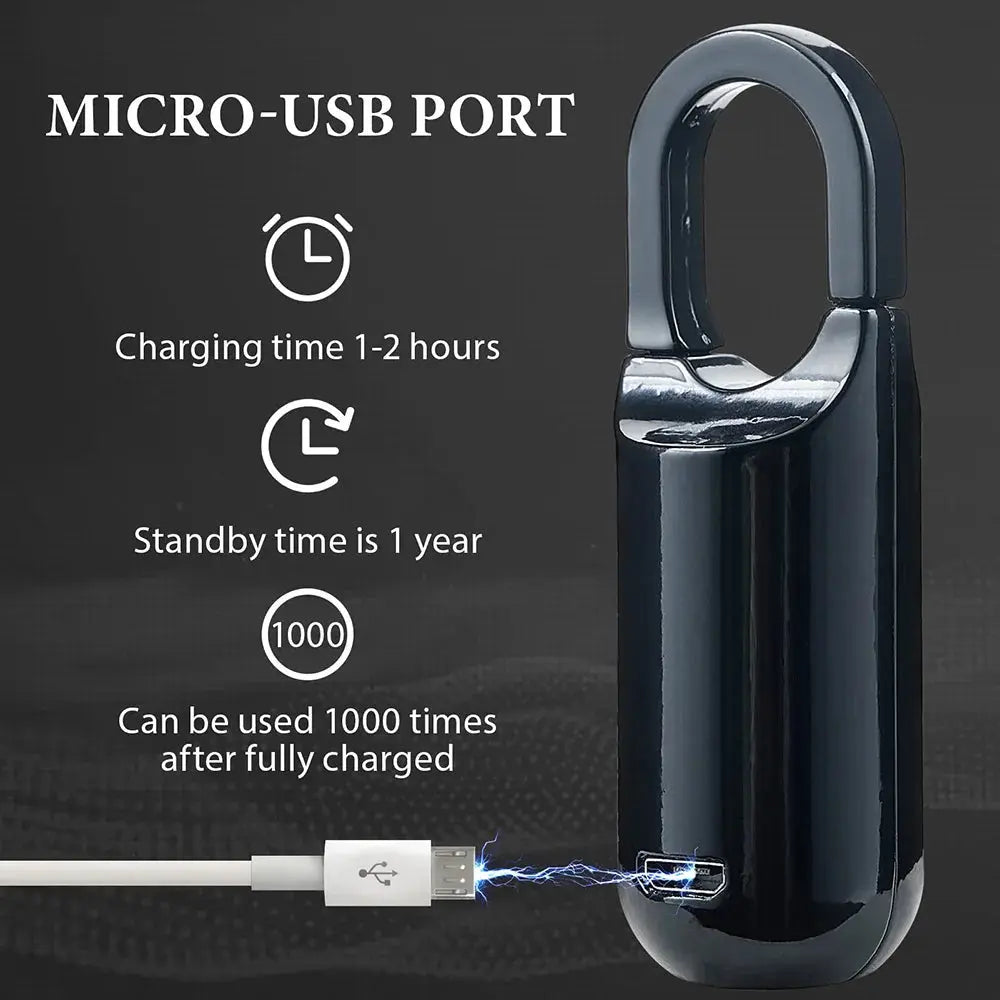 Fingerprint Padlock Smart Keyless Lock for Locker Rechargeable Gym Lock School Locker Lock Biometric Lock Backpack Lock Locker Vibes