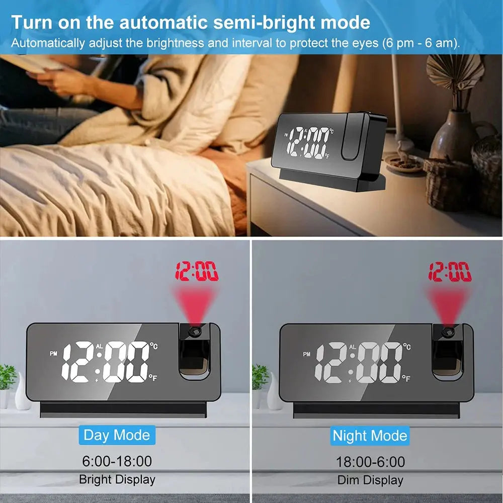 Horloge numérique avec projecteur 180 degrés Vibes