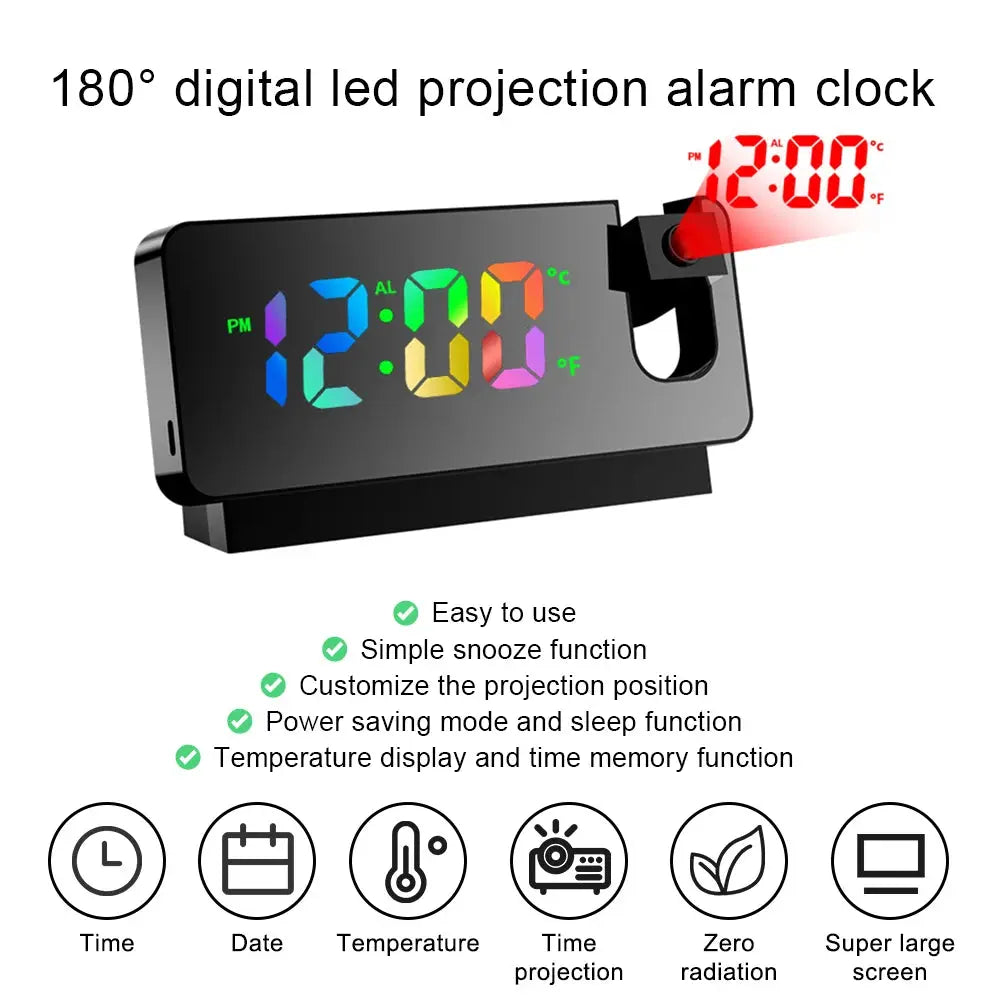 Horloge numérique avec projecteur 180 degrés Vibes