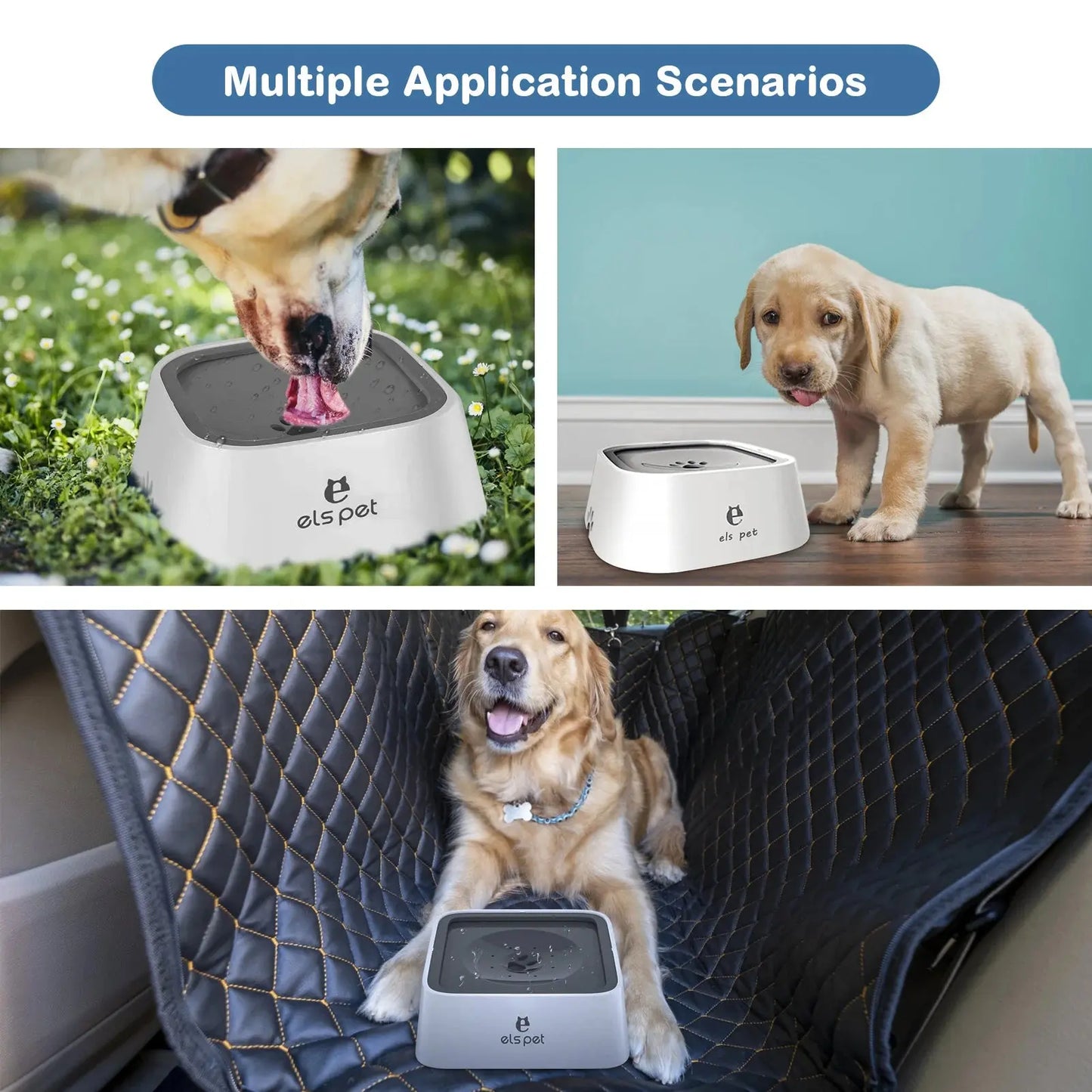 Pet Water Bowl Anti Spill Automatic Dog Bowl Vehicle Carried Floating Bowl Slow Wate Vibes