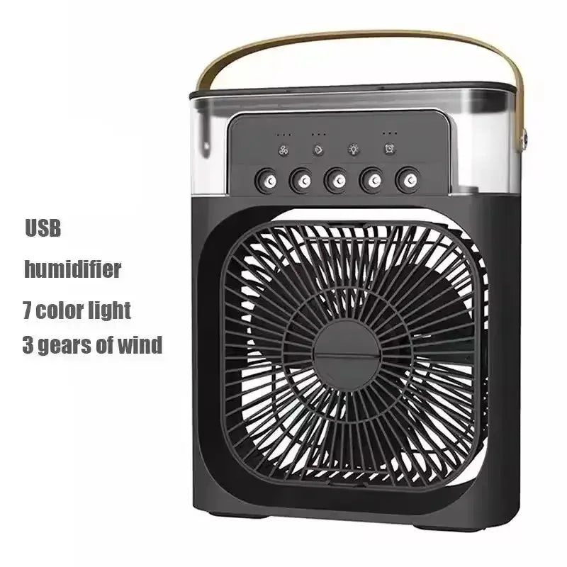 Portable humidifier fan three in one, mini USB air conditioning fan, LED night light, water mist, home fun air cooler humidifier Vibes
