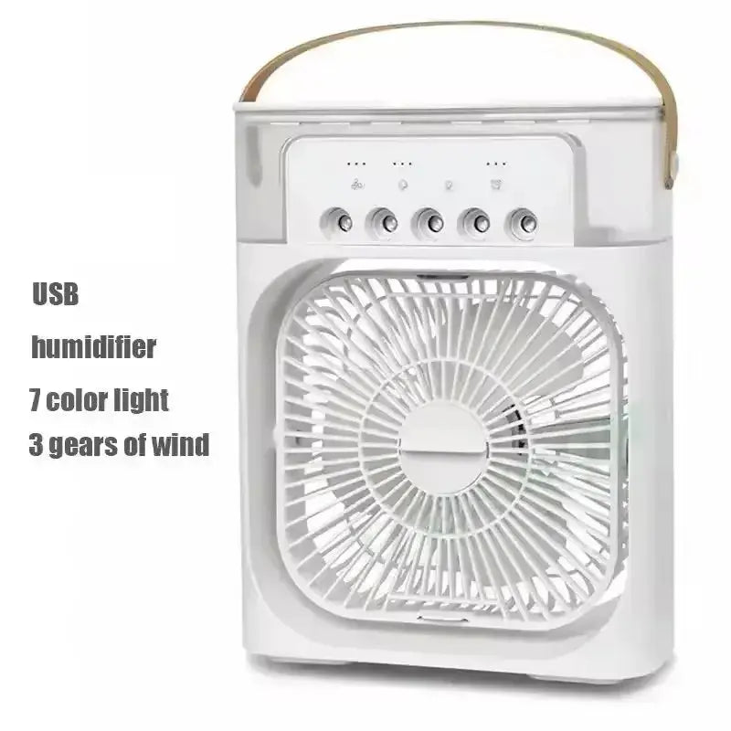Portable humidifier fan three in one, mini USB air conditioning fan, LED night light, water mist, home fun air cooler humidifier Vibes