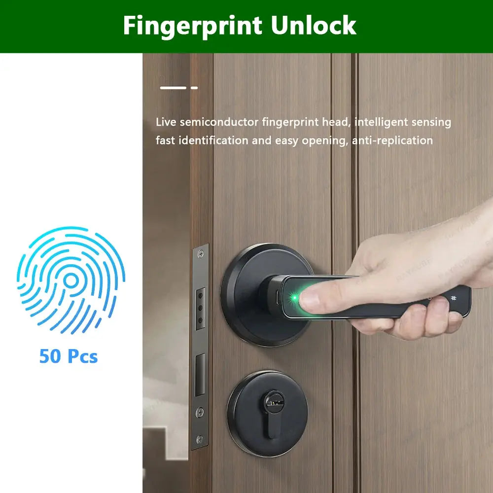 RAYKUBE M3 Tuya BLE Digital Fingerprint Door Lock Electronic Lock with 60/70mm Latch Keys Smartlife/Tuya APP Remote Unlock Vibes