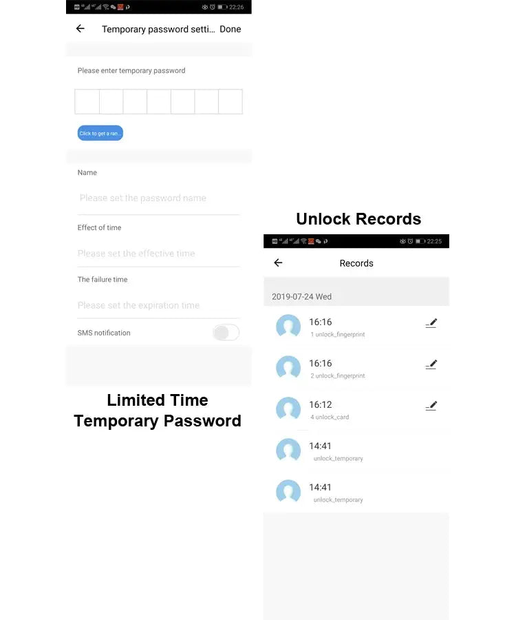 RAYKUBE M3 Tuya BLE Digital Fingerprint Door Lock Electronic Lock with 60/70mm Latch Keys Smartlife/Tuya APP Remote Unlock Vibes