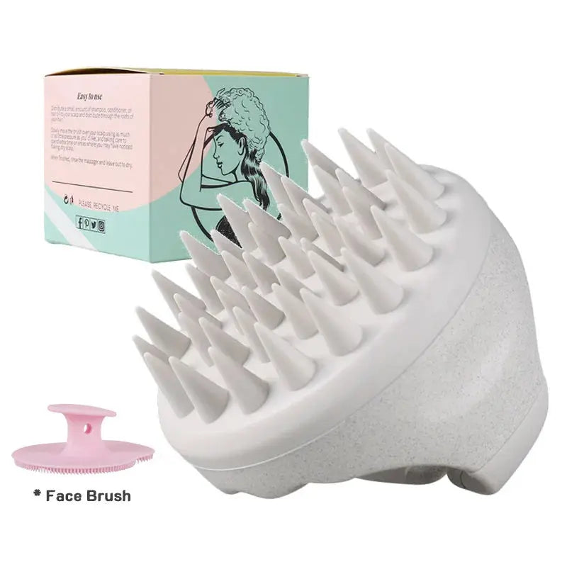Scalp Brush Massager Sculp Scrubber Brush Wheat Straw Biodegradable Silicone Shampoo Brush Hair Scalp Massager For Hair Growth Vibes