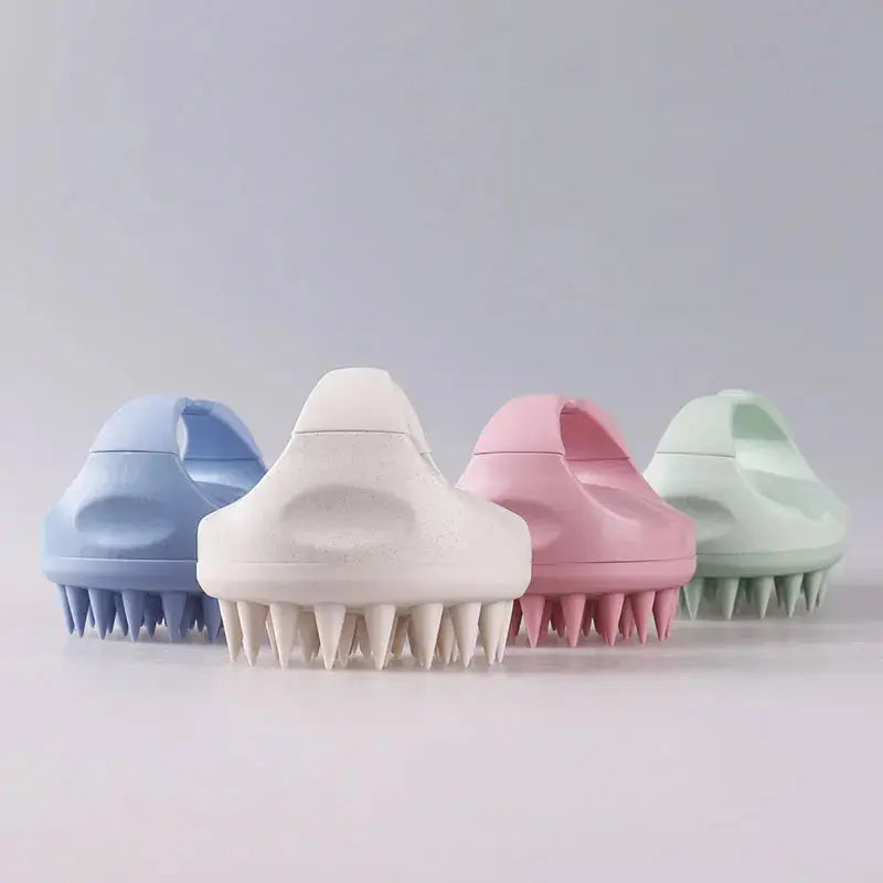 Scalp Brush Massager Sculp Scrubber Brush Wheat Straw Biodegradable Silicone Shampoo Brush Hair Scalp Massager For Hair Growth Vibes
