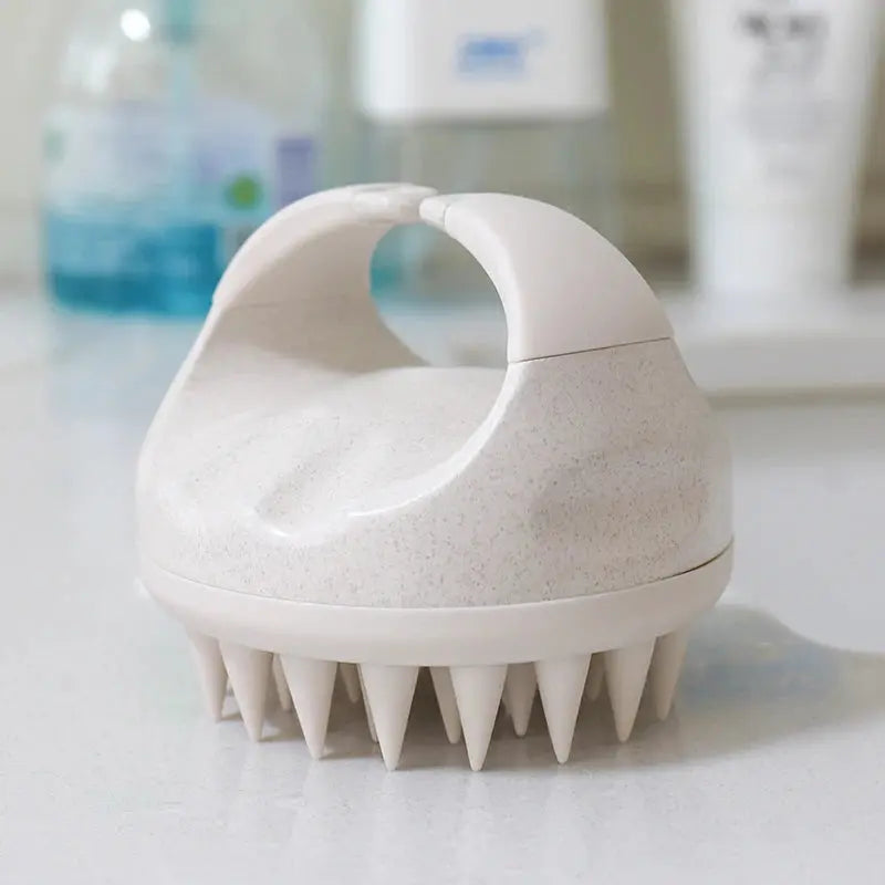 Scalp Brush Massager Sculp Scrubber Brush Wheat Straw Biodegradable Silicone Shampoo Brush Hair Scalp Massager For Hair Growth Vibes