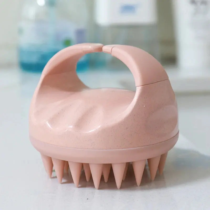 Scalp Brush Massager Sculp Scrubber Brush Wheat Straw Biodegradable Silicone Shampoo Brush Hair Scalp Massager For Hair Growth Vibes