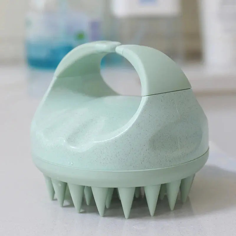 Scalp Brush Massager Sculp Scrubber Brush Wheat Straw Biodegradable Silicone Shampoo Brush Hair Scalp Massager For Hair Growth Vibes