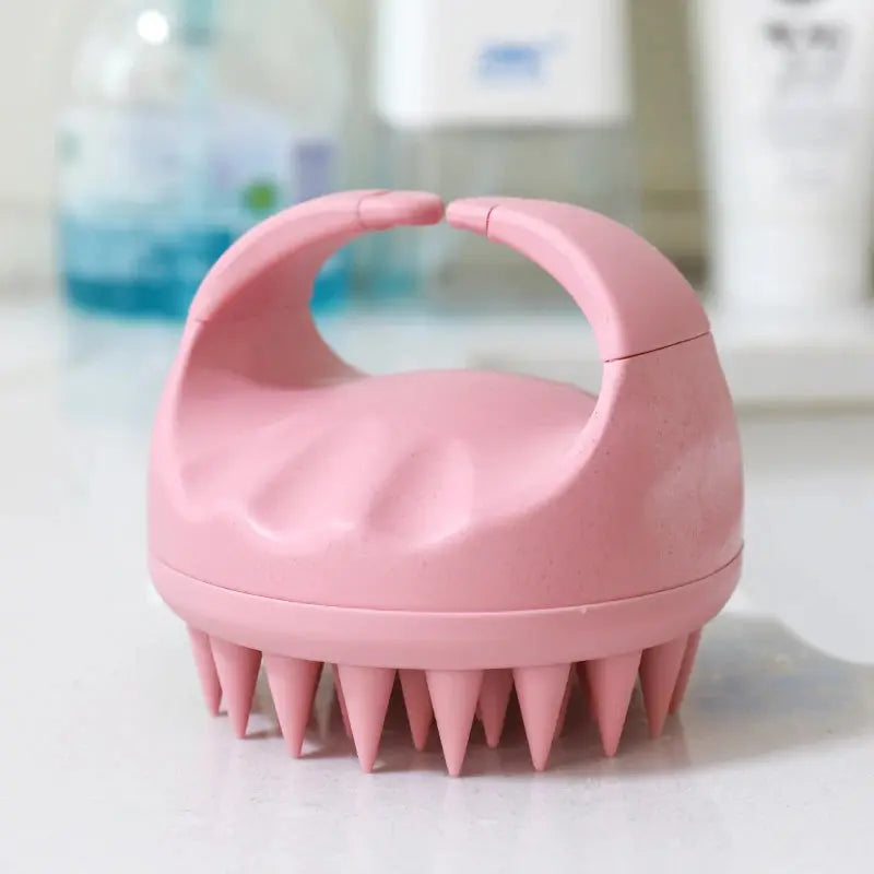 Scalp Brush Massager Sculp Scrubber Brush Wheat Straw Biodegradable Silicone Shampoo Brush Hair Scalp Massager For Hair Growth Vibes