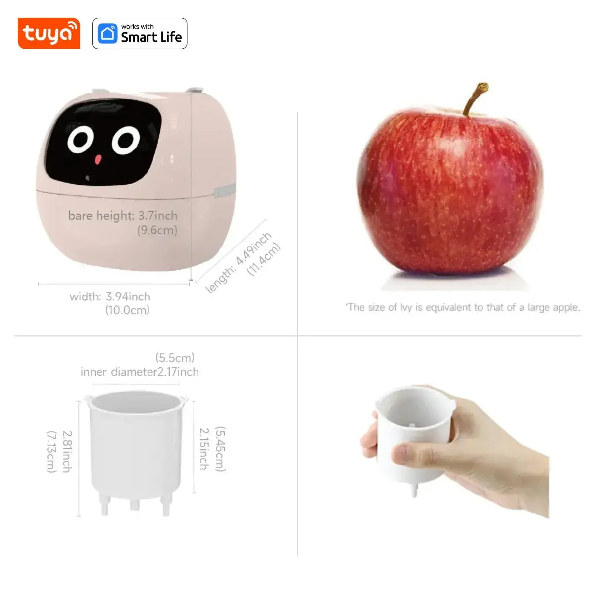 Tuya Ivy Smart Planter,Endless Fun Over 49 Rich Expressions,7 smart sensors,AI Chips Make Raising Plants Easy and Fun Vibes