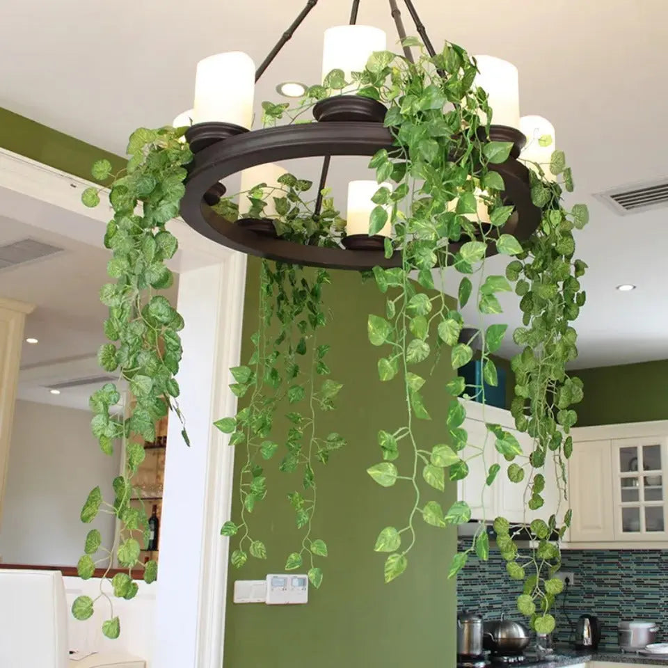 11M Artificial Plant Green Ivy Leaf Garland Fake Plant Creeper Hanging Vine Outdoor DIY Garden Wall Wedding Party Home Decor Vibes