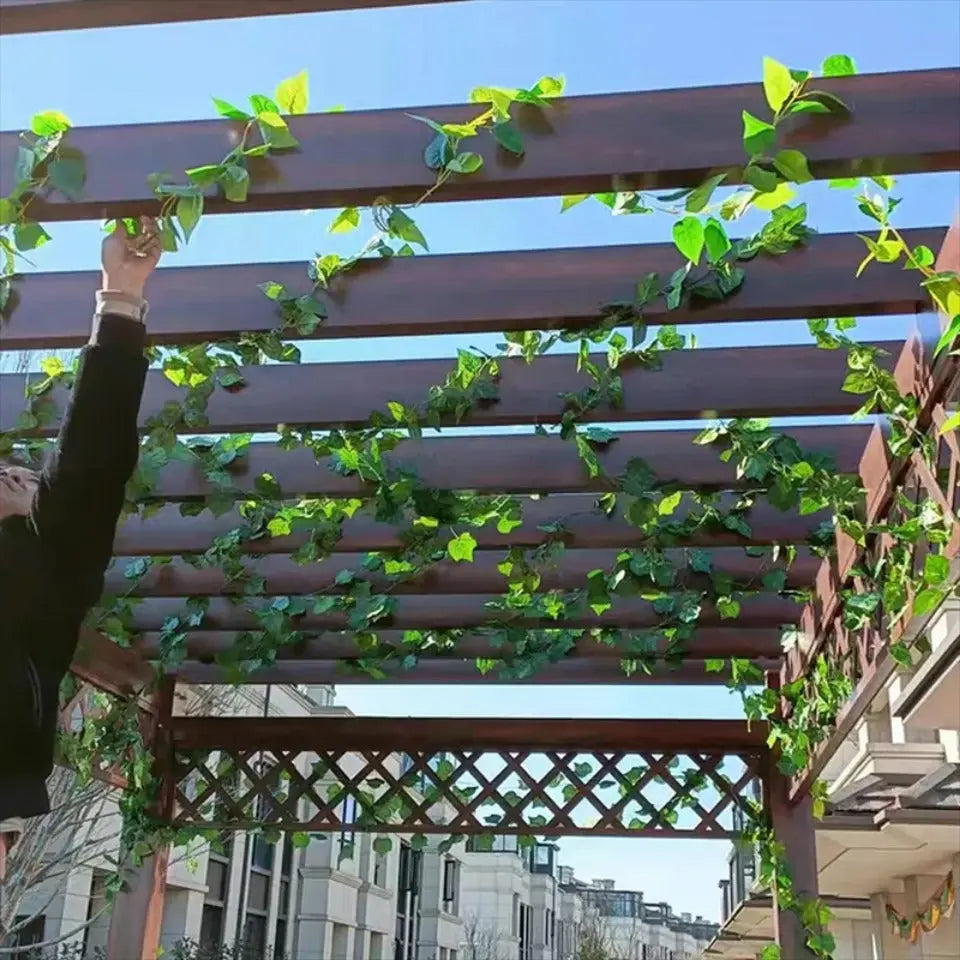 11M Artificial Plant Green Ivy Leaf Garland Fake Plant Creeper Hanging Vine Outdoor DIY Garden Wall Wedding Party Home Decor Vibes