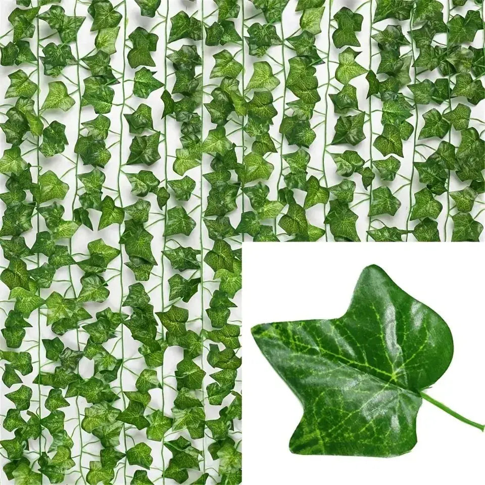 11M Artificial Plant Green Ivy Leaf Garland Fake Plant Creeper Hanging Vine Outdoor DIY Garden Wall Wedding Party Home Decor Vibes