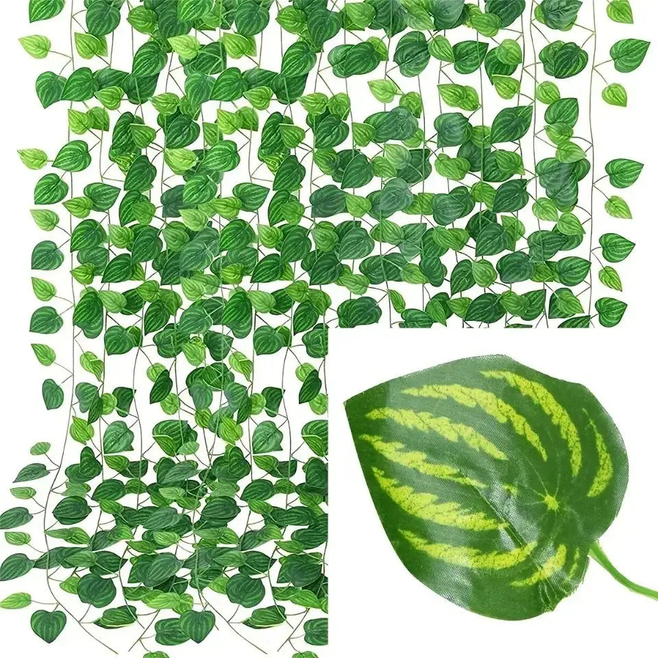 11M Artificial Plant Green Ivy Leaf Garland Fake Plant Creeper Hanging Vine Outdoor DIY Garden Wall Wedding Party Home Decor Vibes