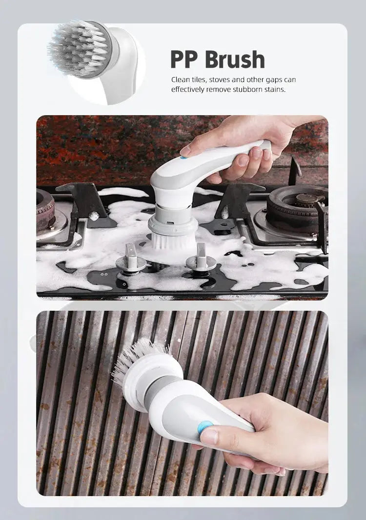 3-in-1 Multifunctional Electric Brush for Cleaning Sinks, Windows, Etc.-USB Charging, Rotating Sponge and Wire Brush Vibes