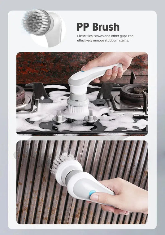 3-in-1 Multifunctional Electric Brush for Cleaning Sinks, Windows, Etc.-USB Charging, Rotating Sponge and Wire Brush Vibes