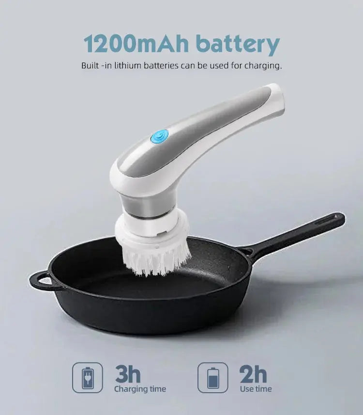 3-in-1 Multifunctional Electric Brush for Cleaning Sinks, Windows, Etc.-USB Charging, Rotating Sponge and Wire Brush Vibes