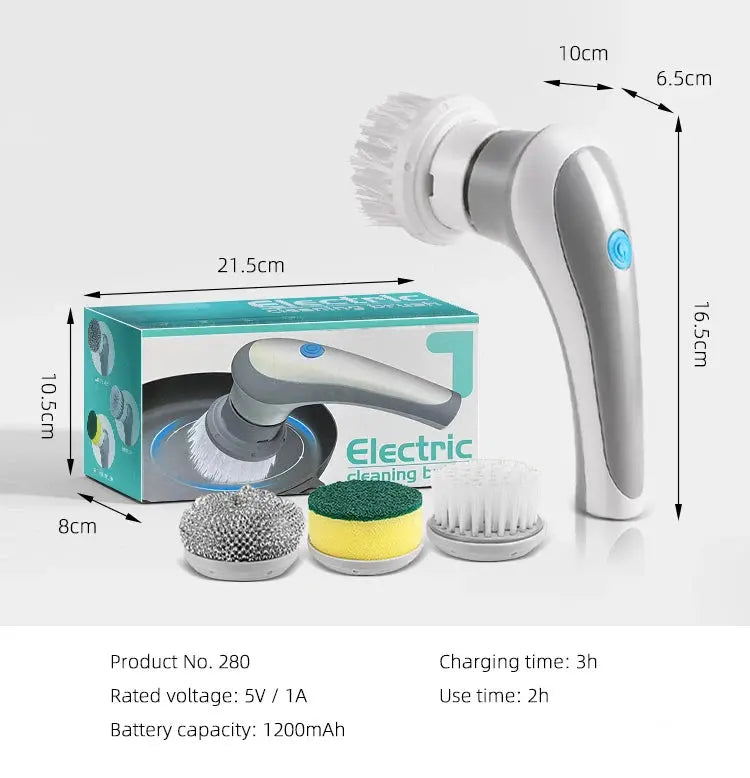3-in-1 Multifunctional Electric Brush for Cleaning Sinks, Windows, Etc.-USB Charging, Rotating Sponge and Wire Brush Vibes