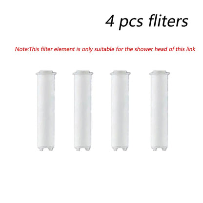 4 Modes Massage Shower Head  with Brush Cotton Filters One-click Stop Water Saving High Pressure Handheld Showerhead for Bathroo Vibes