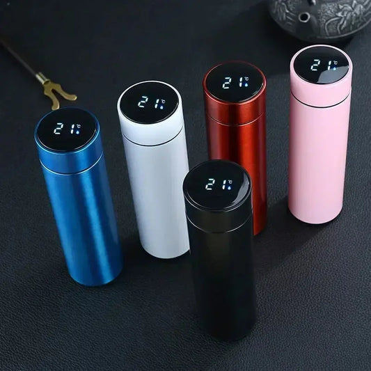 500ml Stainless Steel Thermos Bottle with Digital Temperature Display LED Intelligent Temperature Measurement Cup Vacuum Flask Vibes