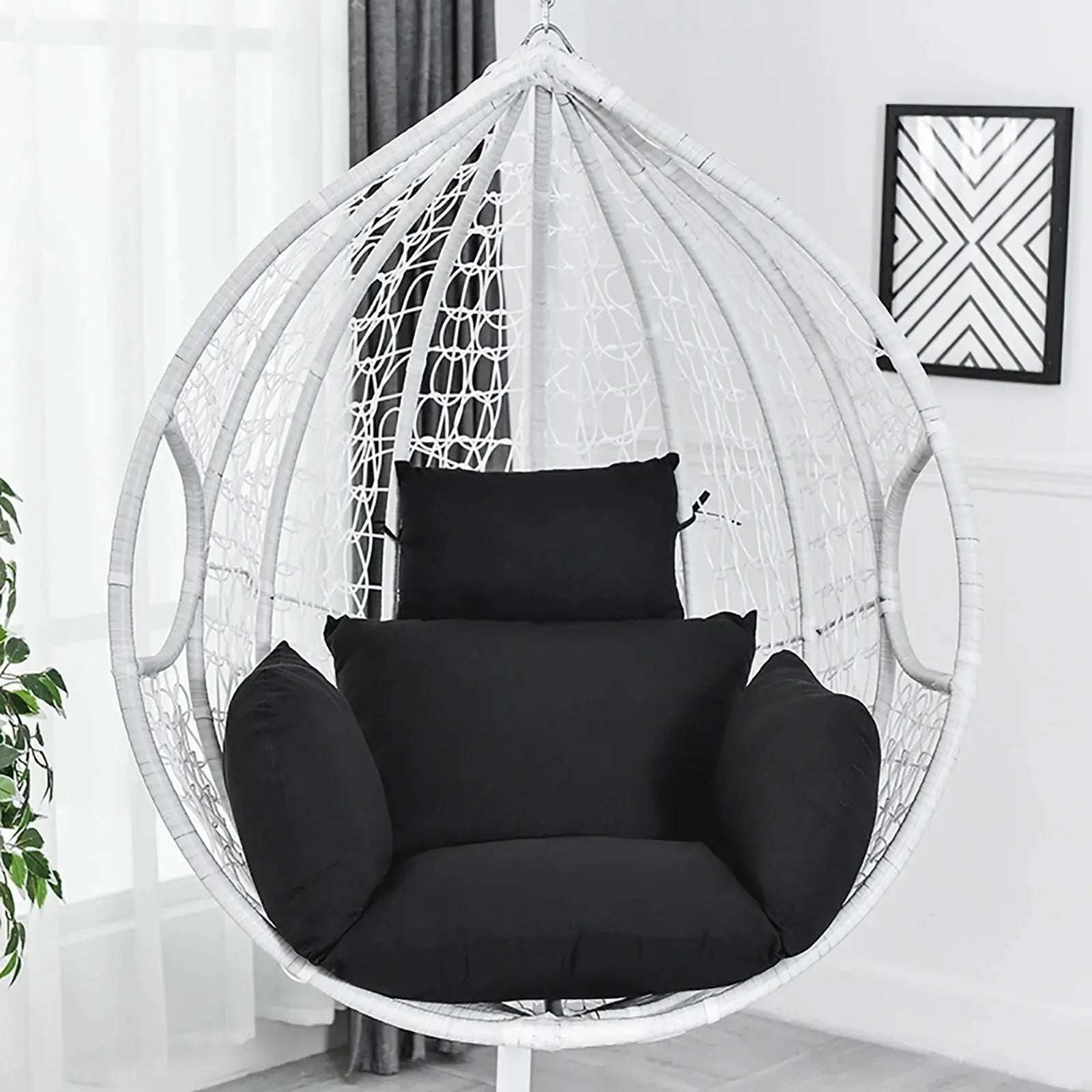 6D Black/Gray Aerial Cotton Cushion For Hanging Chairs Cushion Hanging Chair Cushion Swing Hanging Chair Vibes
