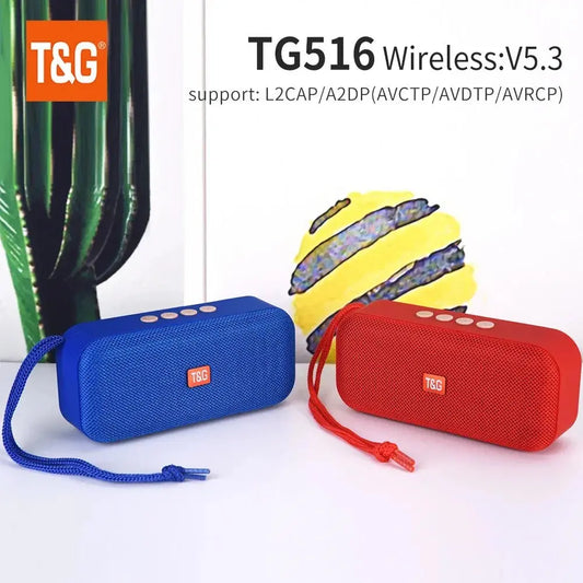Bluetooth Speaker TG516 Portable Mini Wireless Soundbar Outdoor Indoor Subwoofer Loudspeaker Support TF Card FM Radio Waterproof Vibes