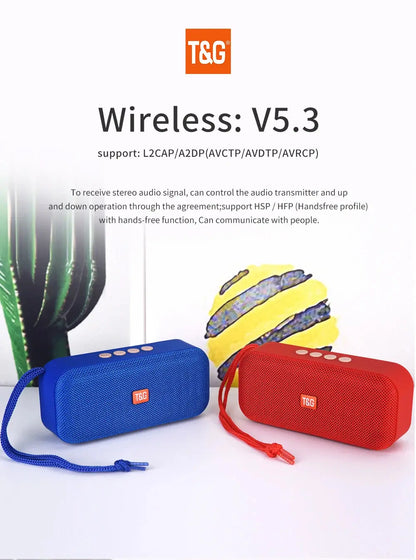 Bluetooth Speaker TG516 Portable Mini Wireless Soundbar Outdoor Indoor Subwoofer Loudspeaker Support TF Card FM Radio Waterproof Vibes