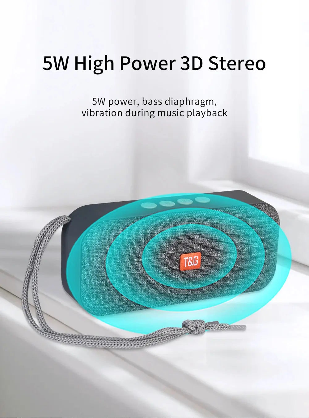 Bluetooth Speaker TG516 Portable Mini Wireless Soundbar Outdoor Indoor Subwoofer Loudspeaker Support TF Card FM Radio Waterproof Vibes
