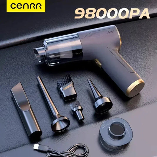 CENRR 98000PA Mini Car Vacuum Cleaner Cordless Powerful Wireless Car Cleaner HandHeld Portable Vacuum Cleaner Air Gun Vibes