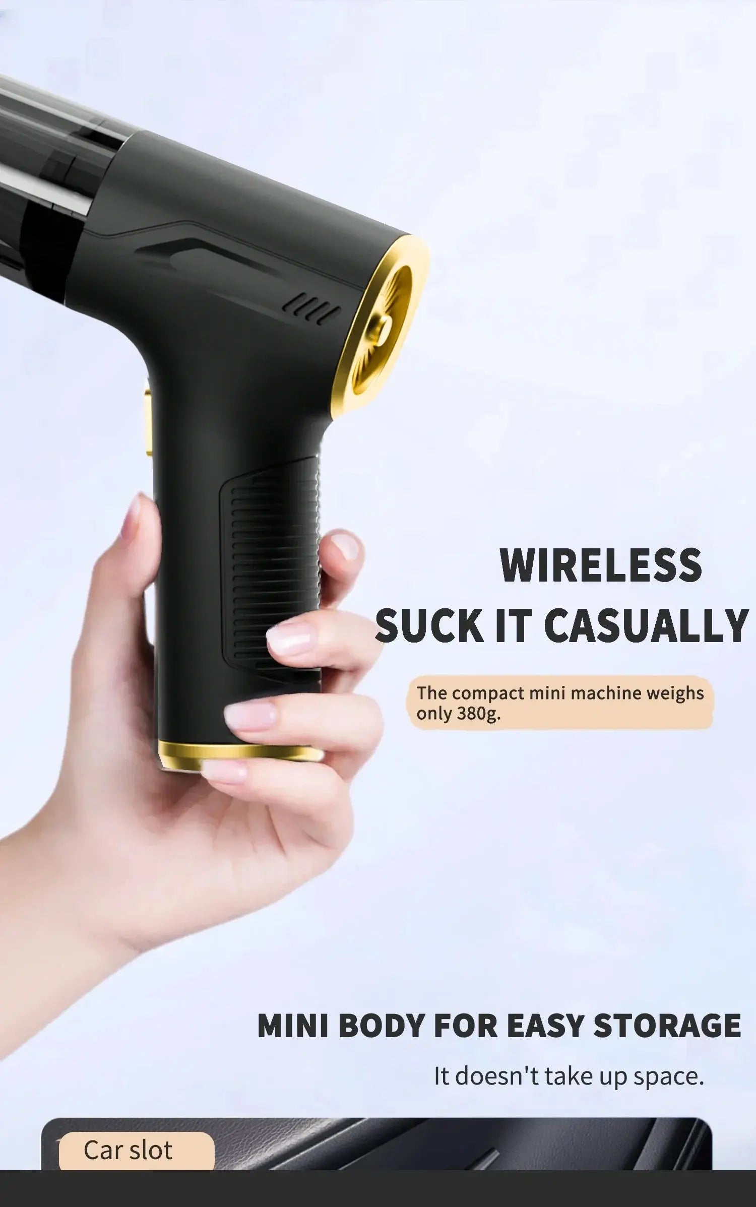 CENRR 98000PA Mini Car Vacuum Cleaner Cordless Powerful Wireless Car Cleaner HandHeld Portable Vacuum Cleaner Air Gun Vibes