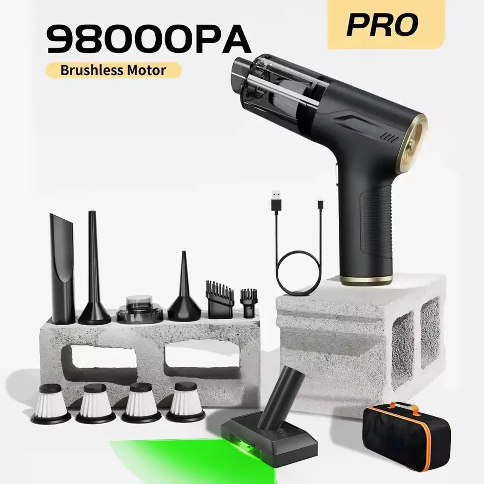 CENRR 98000PA Mini Car Vacuum Cleaner Cordless Powerful Wireless Car Cleaner HandHeld Portable Vacuum Cleaner Air Gun Vibes