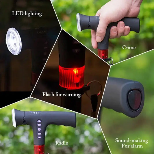 Canne de marche pliable avec lumière LED Vibes
