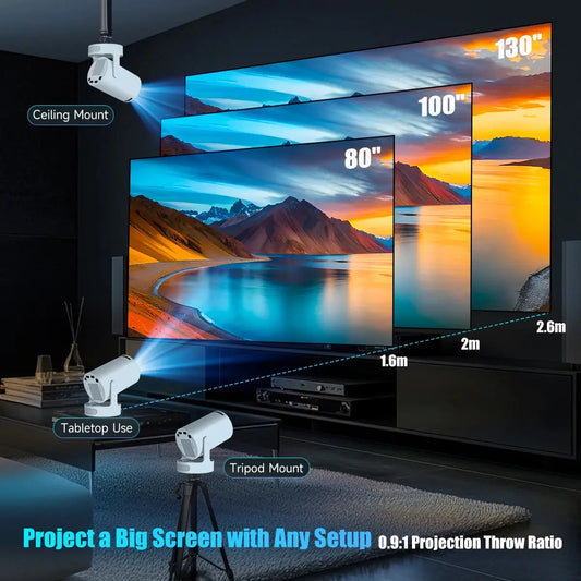 Magcubic 4K HY300 Pro + Projector Built in 5W Speaker 1280*720P Android 11 8000 Lumens Wifi6 BT5.4 Outdoor Portable Projector Vibes