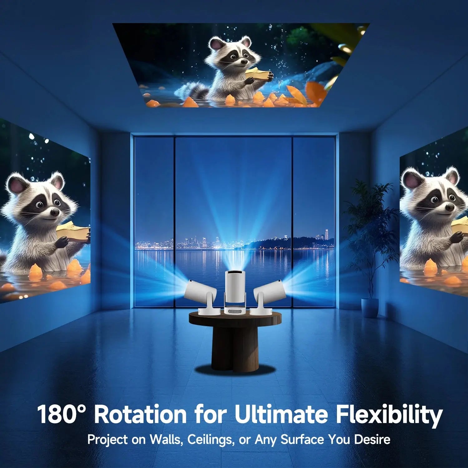 Magcubic 4K HY300 Pro + Projector Built in 5W Speaker 1280*720P Android 11 8000 Lumens Wifi6 BT5.4 Outdoor Portable Projector Vibes