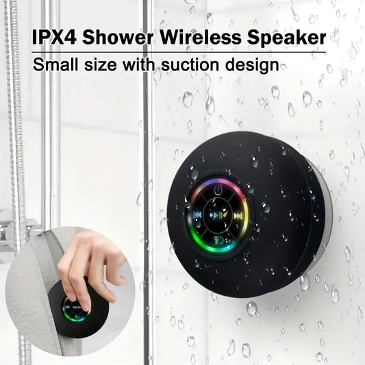 New Bathroom Waterproof Wireless LED Bluetooth Speaker Large Suction Cup Mini Portable Speaker Outdoor Sports Stereo Speaker Vibes