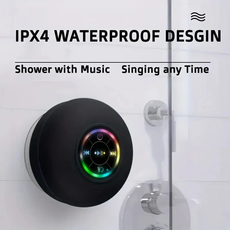 New Bathroom Waterproof Wireless LED Bluetooth Speaker Large Suction Cup Mini Portable Speaker Outdoor Sports Stereo Speaker Vibes