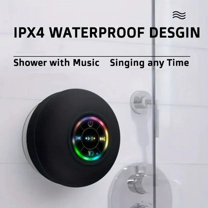New Bathroom Waterproof Wireless LED Bluetooth Speaker Large Suction Cup Mini Portable Speaker Outdoor Sports Stereo Speaker Vibes